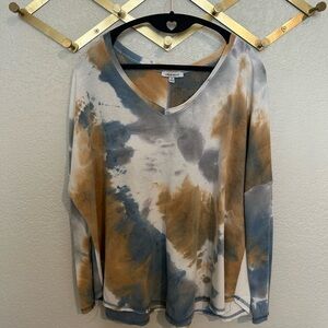White Birch Tie-Dye V-Neck Sweatshirt